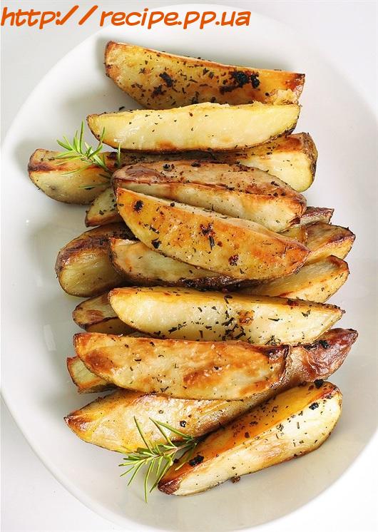 Жареный картофель в горчице, чесноке и орегано